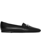 Burberry Studded Bar Detail Leather Loafers - Black