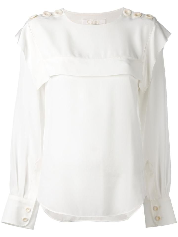 Chloé - Sailor Blouse - Women - Silk - 40, White, Silk