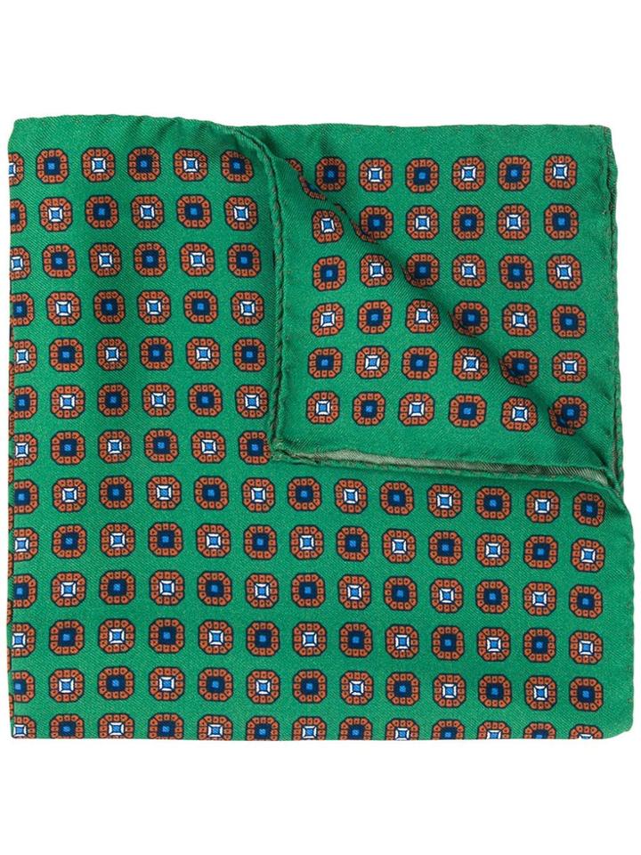Eton All-over Print Pocket Scarf - Green