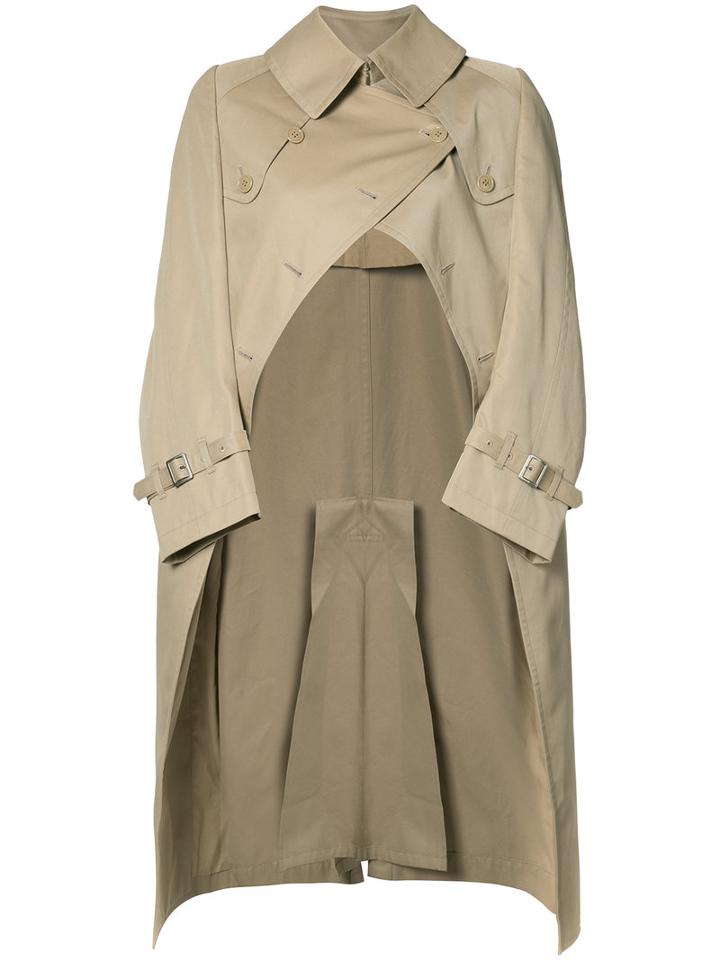 Junya Watanabe Comme Des Garçons Graffiti Back Trench Coat, Women's, Size: Small, Brown, Cotton
