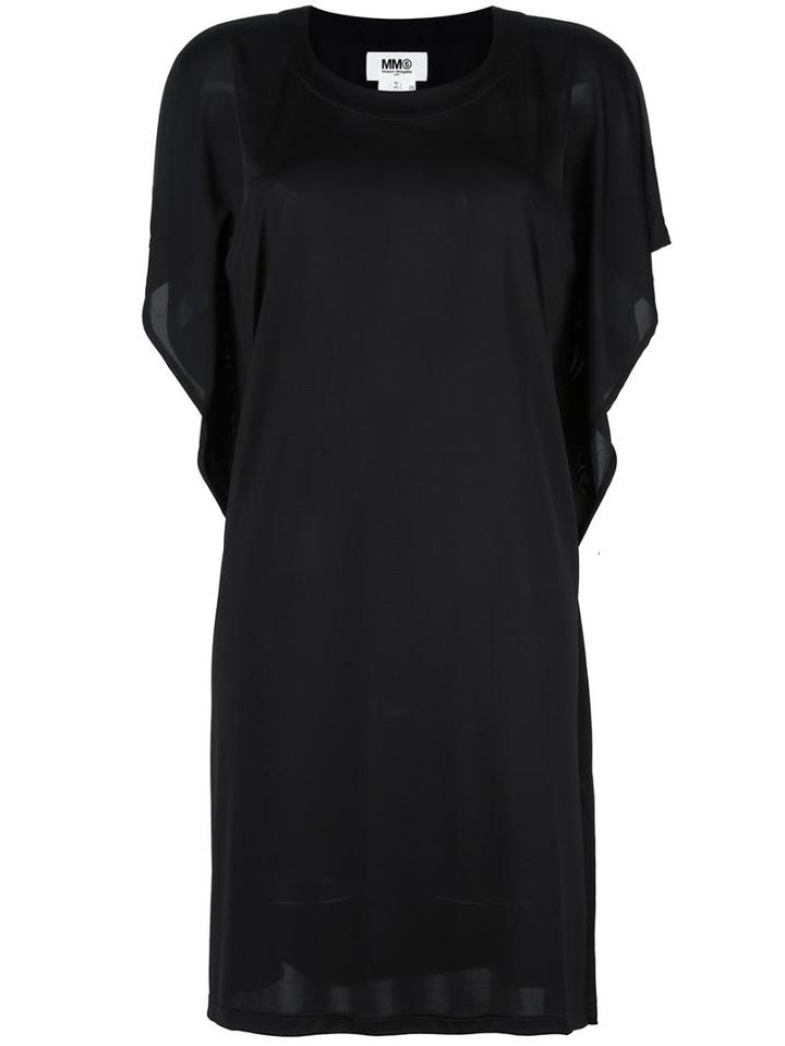 Mm6 Maison Margiela Sheer Detail T-shirt Dress, Women's, Size: Medium, Black, Viscose/acetate/polyester/silk