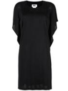Mm6 Maison Margiela Sheer Detail T-shirt Dress, Women's, Size: Medium, Black, Viscose/acetate/polyester/silk