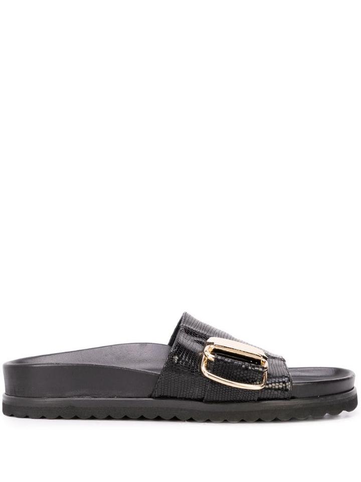Tibi Hunter Slide Sandals - Black