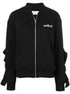 Gaelle Bonheur Frill Sleeve Bomber Jacket - Black