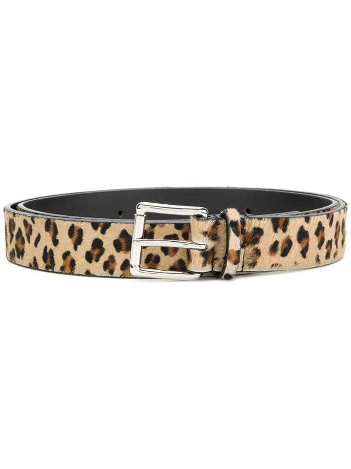 Très Bien Leopard Print Belt - Brown