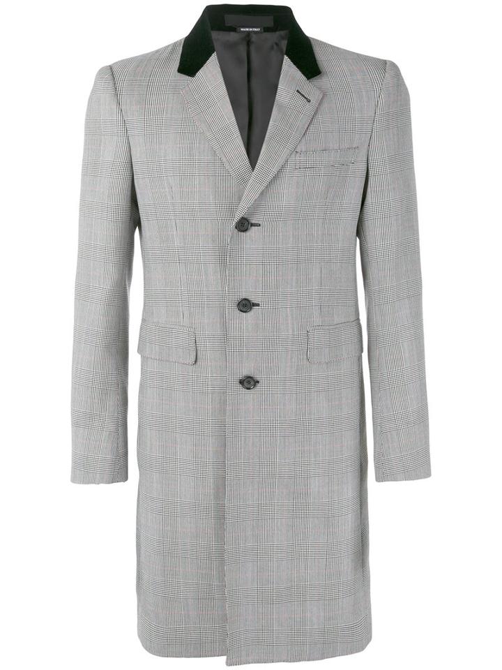 Alexander Mcqueen - Herringbone Single Breasted Coat - Men - Cotton/viscose/virgin Wool - 50, Grey, Cotton/viscose/virgin Wool