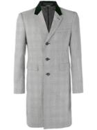Alexander Mcqueen - Herringbone Single Breasted Coat - Men - Cotton/viscose/virgin Wool - 50, Grey, Cotton/viscose/virgin Wool