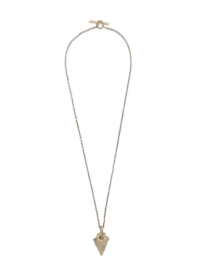 Parts Of Four Arrowhead Pierced Amulet Necklace - Metallic