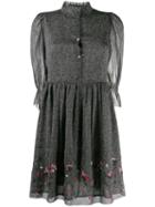 Zadig & Voltaire Floral Ruffle Mini Dress - Grey