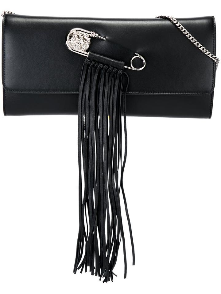 Versus Safety Pin Clutch Bag, Women's, Black