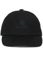 Loro Piana Embroidered Logo Cap, Men's, Size: Large, Black, Cashmere/wool