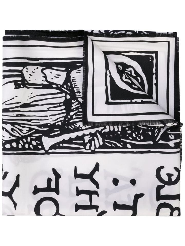 Lanvin Printed Scarf - White