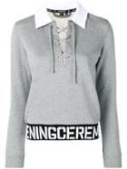 Opening Ceremony Collar Long-sleeve Sweater - Grey