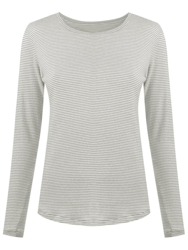 Talie Nk Striped T-shirt, Women's, Size: G, Grey, Cotton/polyester/spandex/elastane