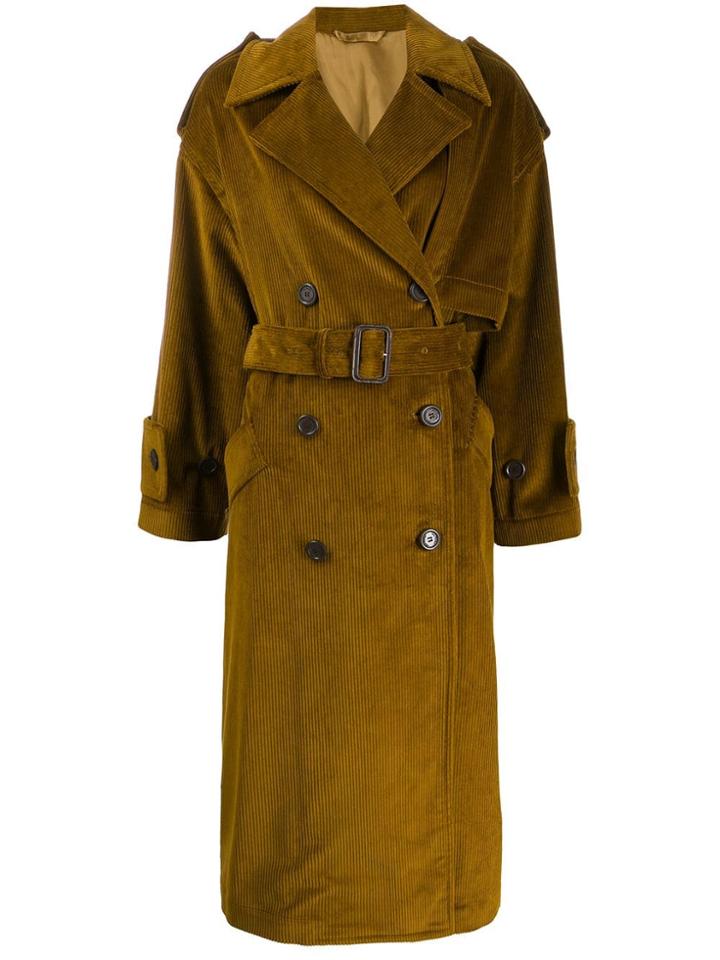 Acne Studios Corded Single Breasted Coat - Yellow