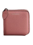Burberry Grainy Leather Square Ziparound Wallet - Pink & Purple