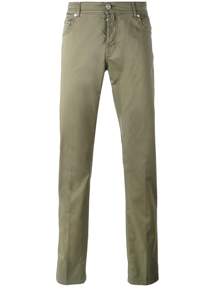 Kiton - Slim-fit Trousers - Men - Cotton/spandex/elastane - 32, Green, Cotton/spandex/elastane