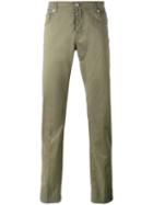 Kiton - Slim-fit Trousers - Men - Cotton/spandex/elastane - 32, Green, Cotton/spandex/elastane