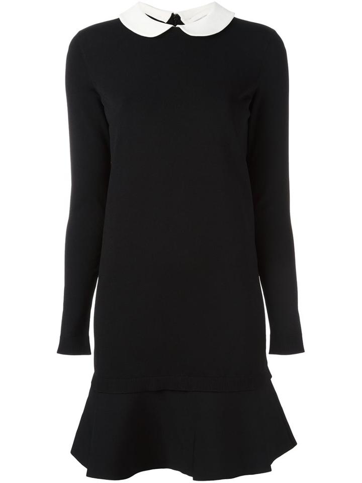 Valentino Peter Pan Collar Dress, Women's, Size: Medium, Black, Polyester/viscose