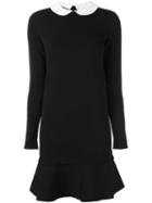 Valentino Peter Pan Collar Dress, Women's, Size: Medium, Black, Polyester/viscose
