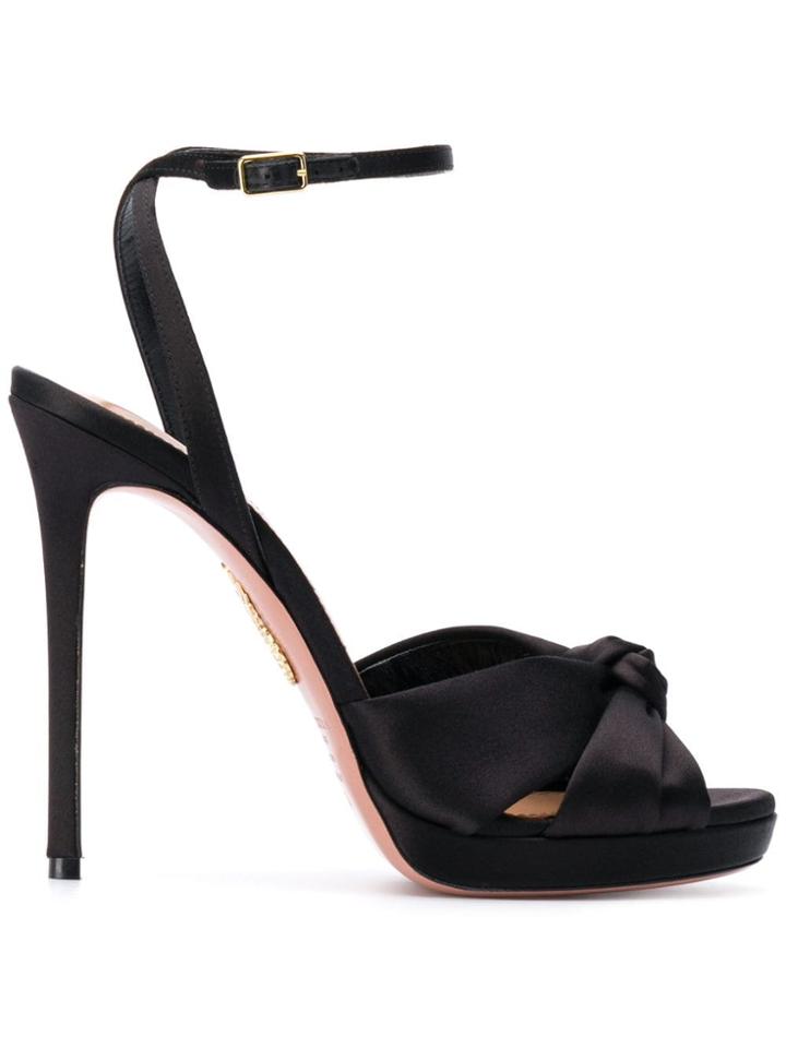 Aquazzura Knot Detail Sandals - Black
