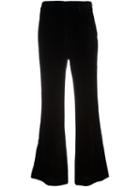 Roland Mouret 'connor' Velvet Flared Trousers, Women's, Size: 10, Black, Silk/spandex/elastane/acetate/viscose