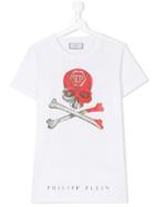 Philipp Plein Junior Teen Skull Logo T-shirt - White