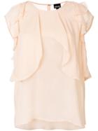 Just Cavalli - Sleeveless Ruffle Blouse - Women - Viscose - 42, Nude/neutrals, Viscose