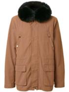 Yves Salomon Padded Hooded Jacket - Brown