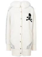 Philipp Plein Skull And Sequin Detail Cardi-coat - White