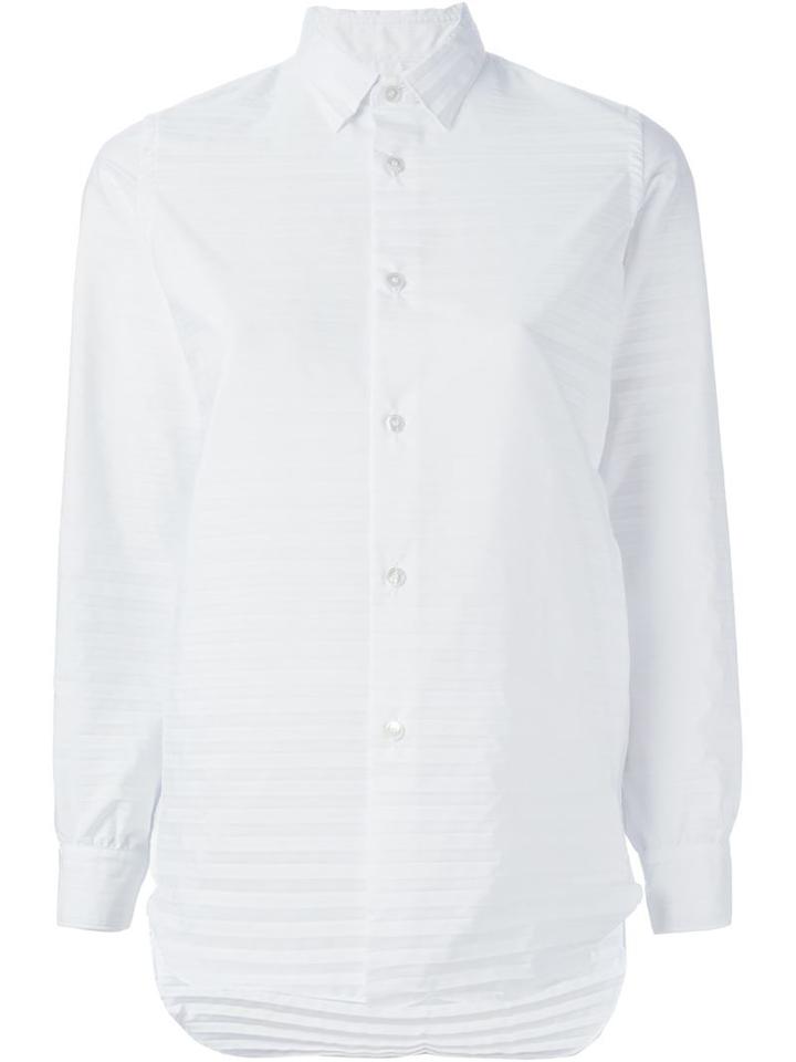 Junya Watanabe Comme Des Garçons Striped Shirt, Women's, Size: Medium, White, Cotton/polyester