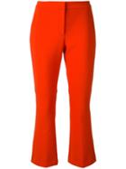 Theory Flared Cropped Trousers, Women's, Size: 6, Red, Polyester/spandex/elastane/viscose