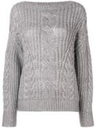 Snobby Sheep Mesh Knit Sweater - Grey