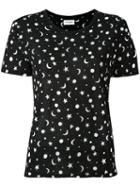 Saint Laurent Constellation Print T-shirt, Women's, Size: Medium, Black, Cotton