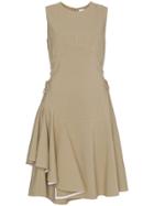 Adeam Lace Up Flared Dress - Nude & Neutrals