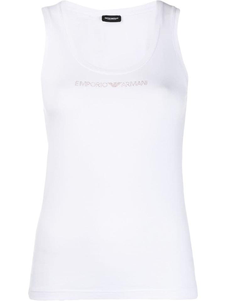 Emporio Armani Logo Vest Top - White
