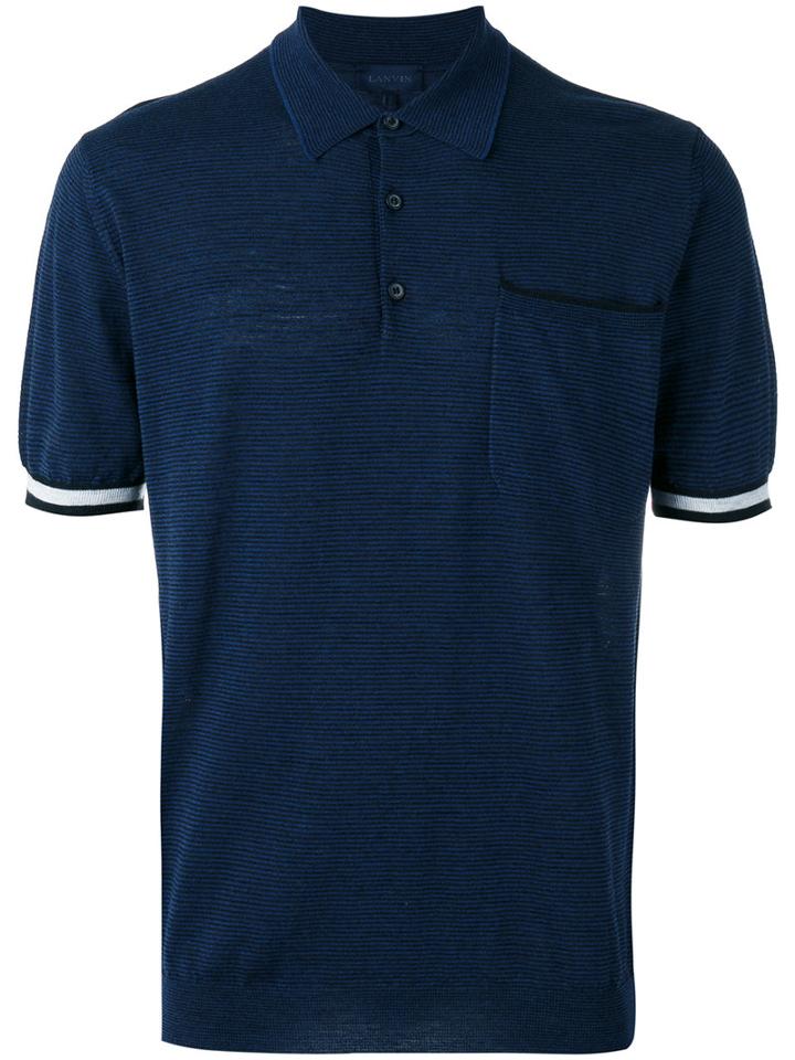 Lanvin Polo Top, Men's, Size: Xl, Blue, Cotton/wool/silk