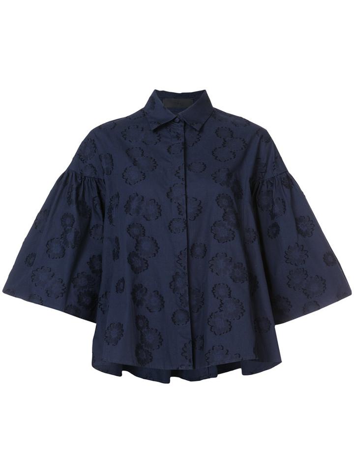 Co - Floral Pattern Shirt - Women - Cotton - S, Blue, Cotton