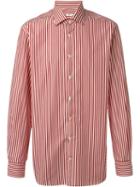 Kiton Striped Shirt, Men's, Size: 42, White, Cotton