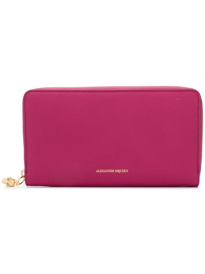 Alexander Mcqueen All Around Zip Wallet - Pink & Purple