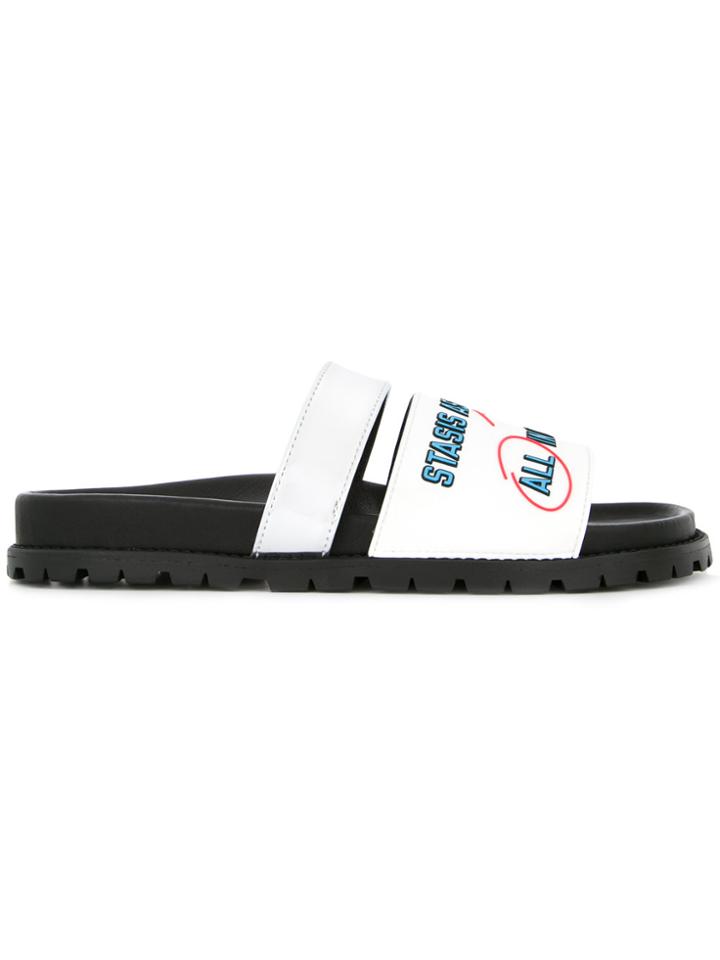 Sacai Vector Print Sliders - White