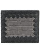 Bottega Veneta Nero Crocodile Bi-fold Wallet - Black