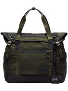 Nemen Green Logo Embroidered Top Handle Tote Bag