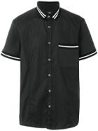 Les Hommes Short-sleeve Fitted Shirt - Black