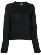Sport Max Code Button Sleeve Sweater - Black