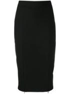 Murmur Zip-up Fitted Skirt - Black