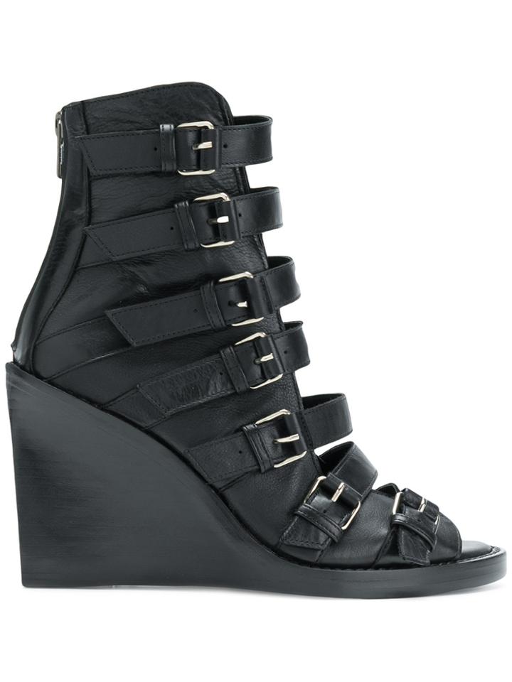 Ann Demeulemeester Blanche Strappy Buckled Sandals - Black
