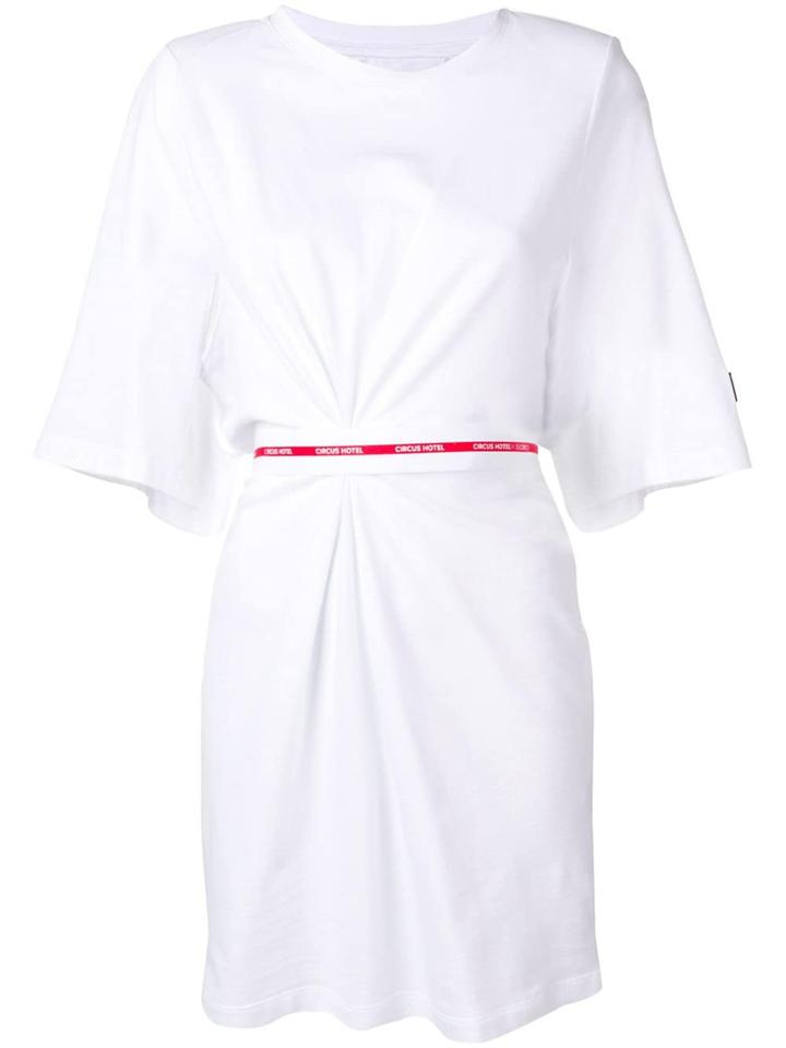 Circus Hotel Ruched T-shirt Dress - White