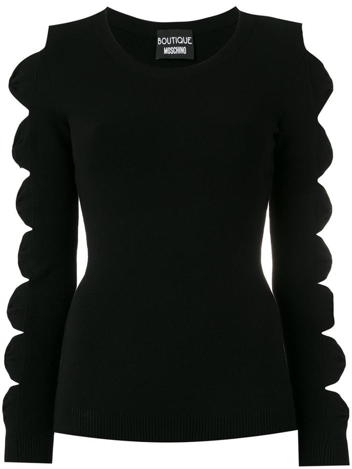 Boutique Moschino Cut-out Bow Jumper, Women's, Size: 42, Black, Polyester/rayon
