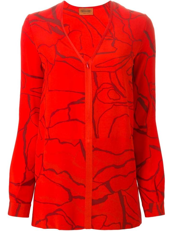 Missoni Abstract Print Zip Blouse